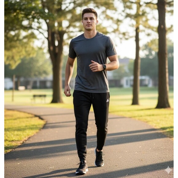 Adidas Pants Mens Large Black Golf Joggers Sweatpants Tapered Cuffed Pockets - Picture 10 of 10